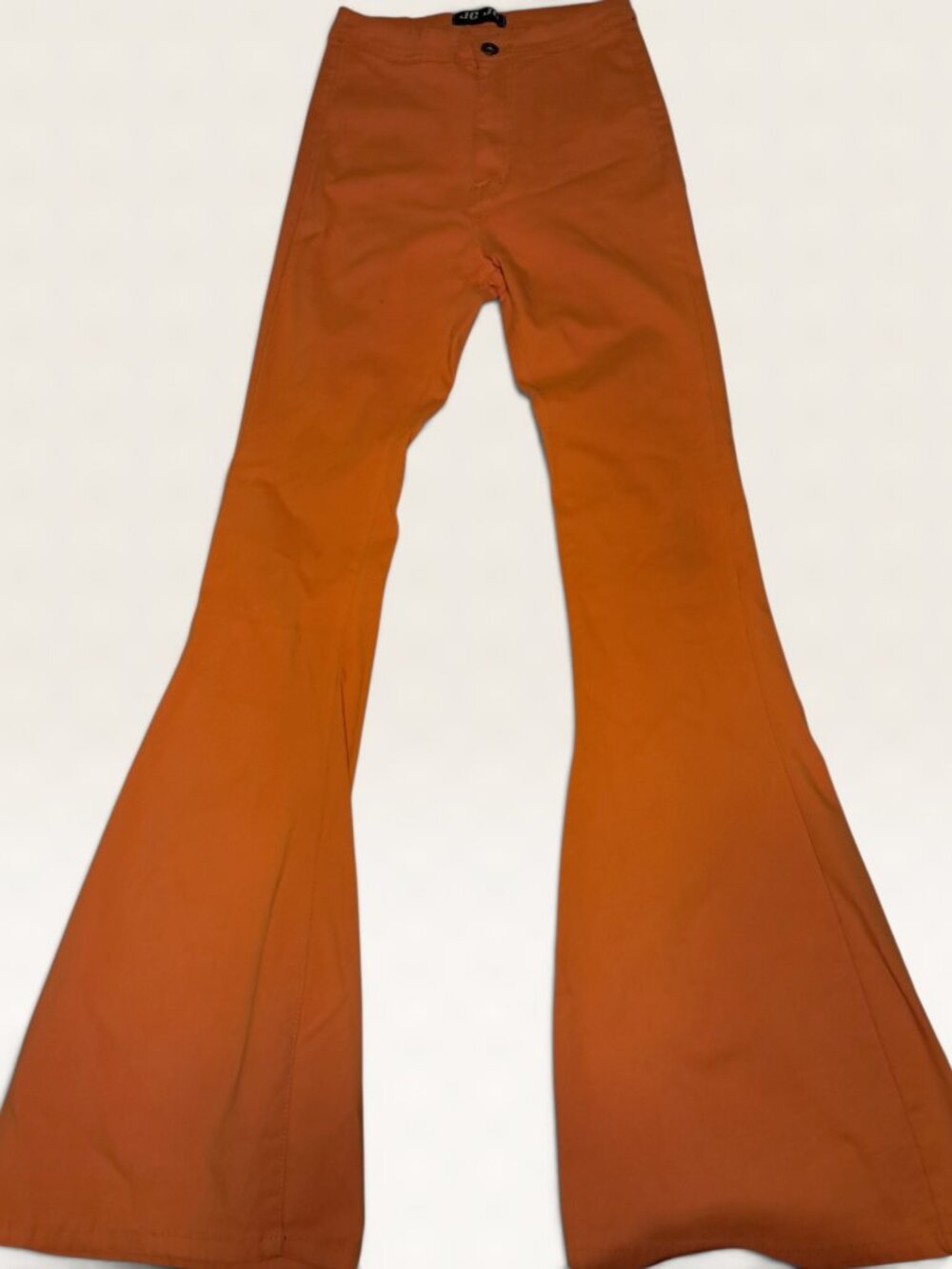 JC&JQ Orange Extreme Bell Bottom Super Flare Pants 70s Retro XS